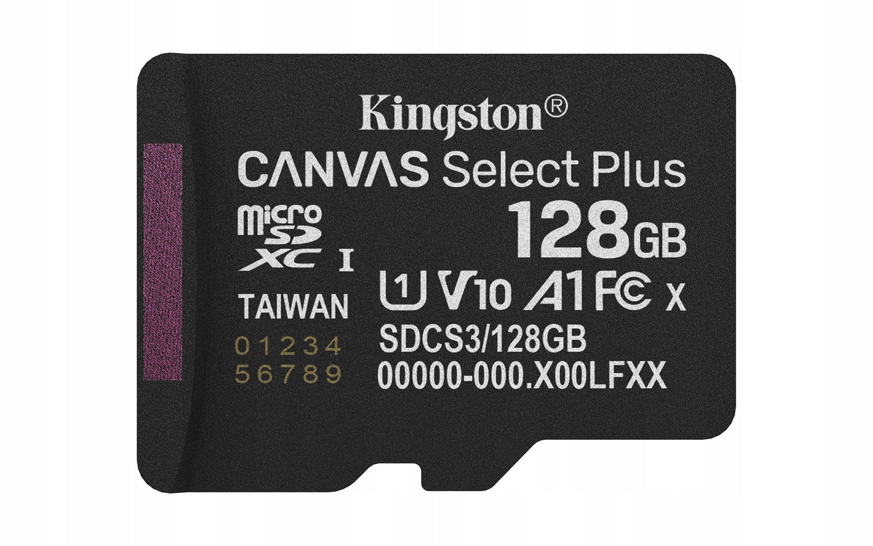 KINGSTON microSDXC 128GB Canvas Select Plus 3 ADP Card capacity 128 GB