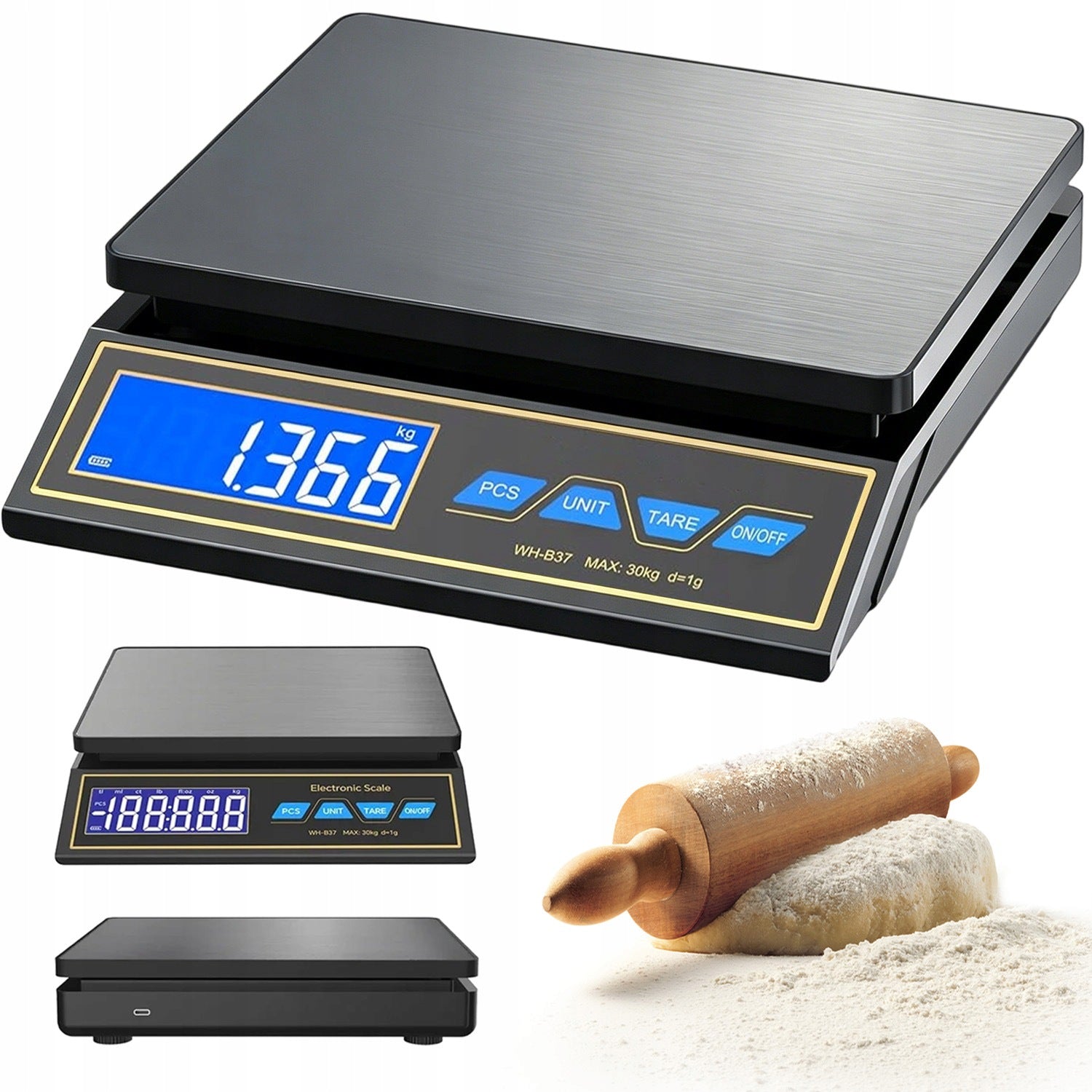 KITCHEN DIGITAL SCALE HIGH PRECISION 9 UNITS FUNCTION TARA DISPLAY Packaging status original