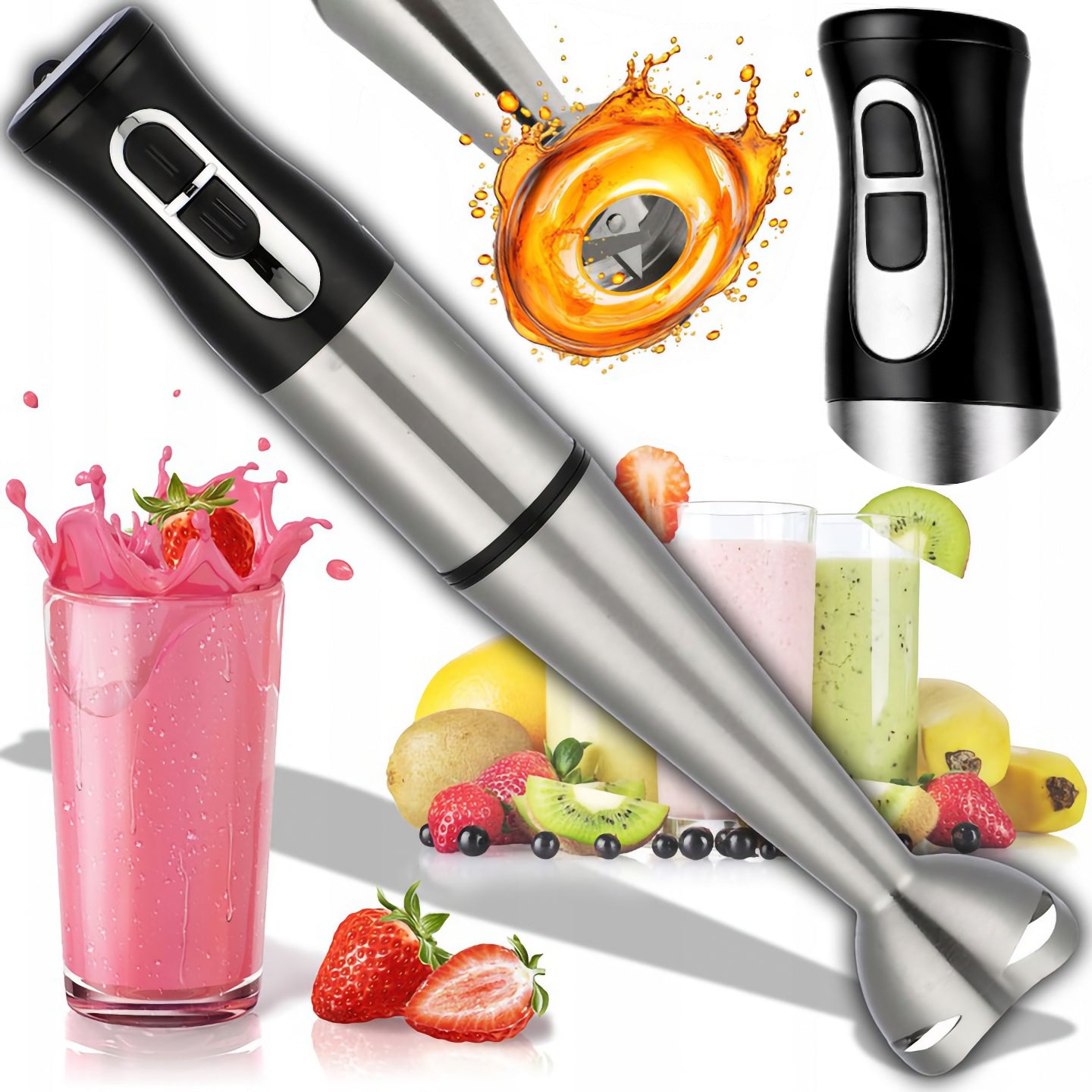 KITCHEN HAND BLENDER MULTIFUNCTION POWERFUL ROBOT FOR TURBO COCKTAILS 1200W