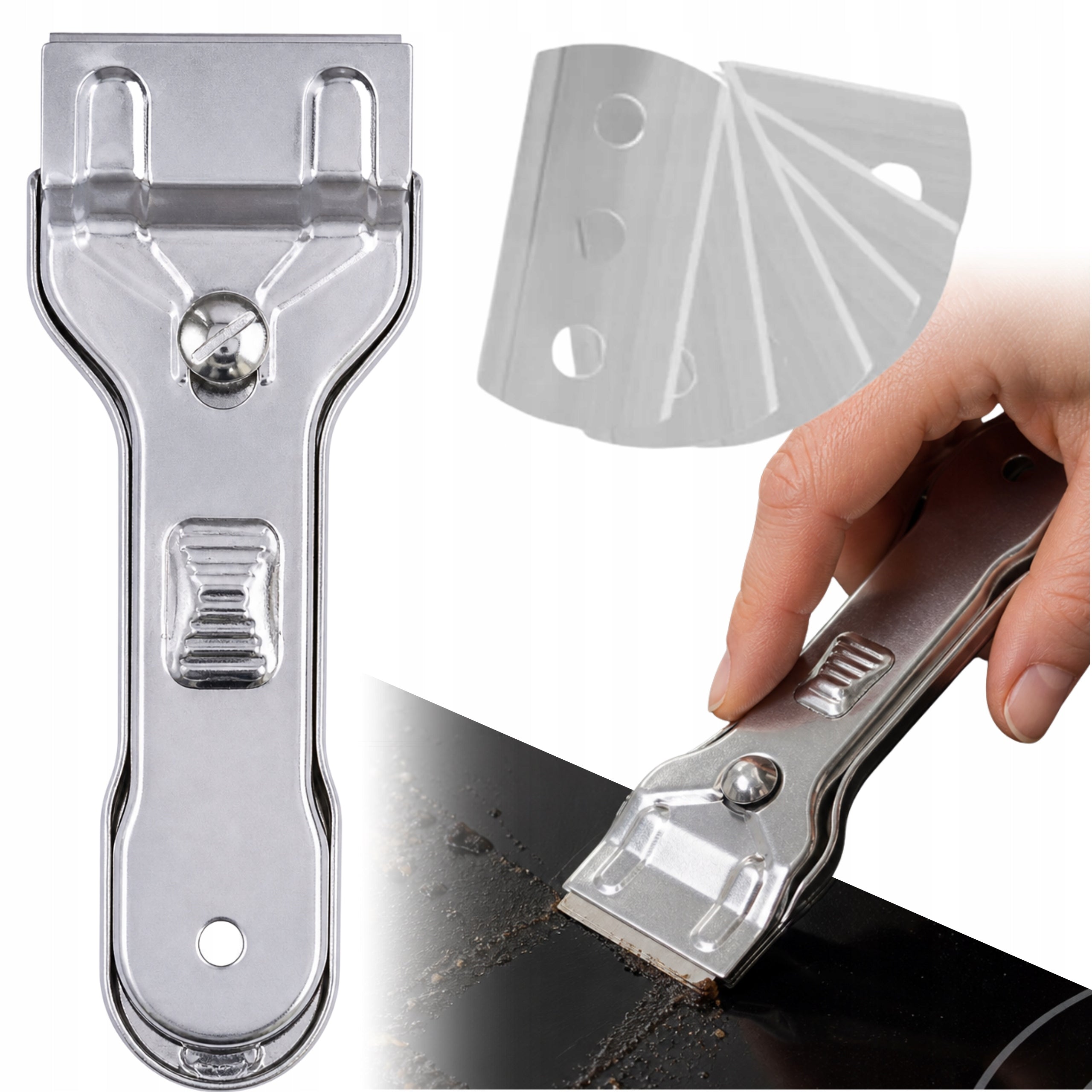 KITCHEN INDUCTION CERAMIC TILE SCRAPER SET OF 5 BLADES