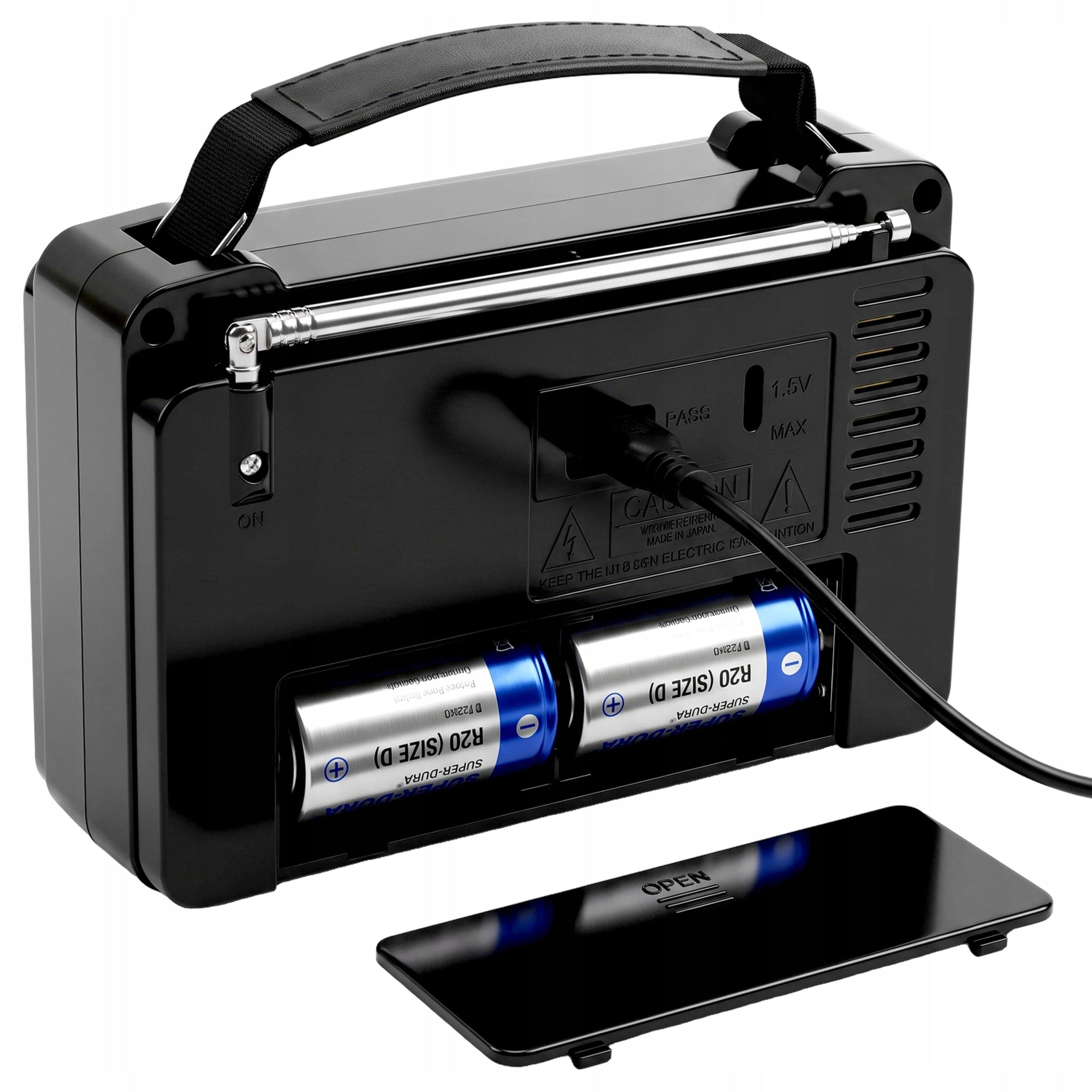 KITCHEN RADIO CONSTRUCTION BATTERY NETWORK FM AM USB PORTABLE ANTENNA 230V Packaging status original