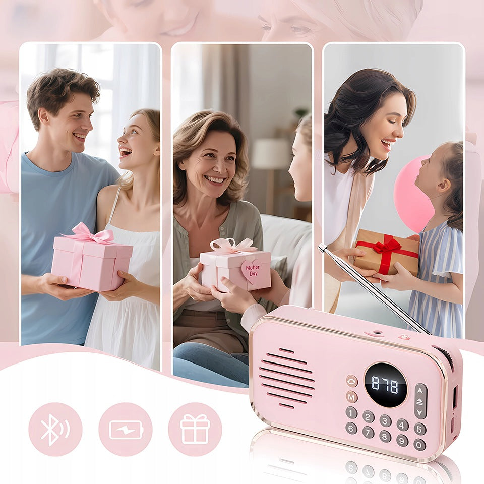 KITCHEN RADIO FM SMALL FOR BATTERY BLUETOOTH SPEAKER ANTENNA DISPLAY Brand AMT