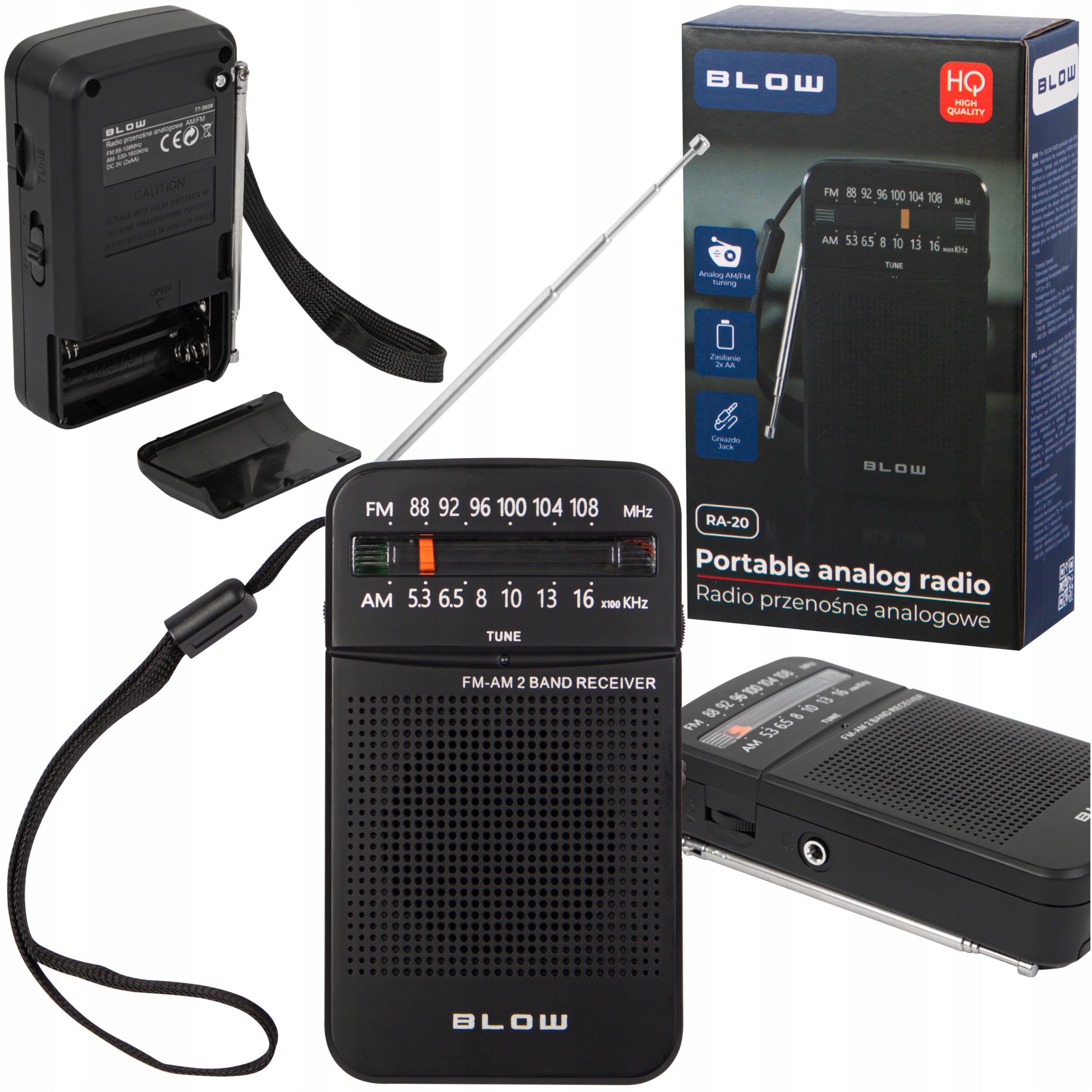 KITCHEN RADIO PORTABLE MINI FM BATTERY OPERATED JACK ANTENNA PENDANT