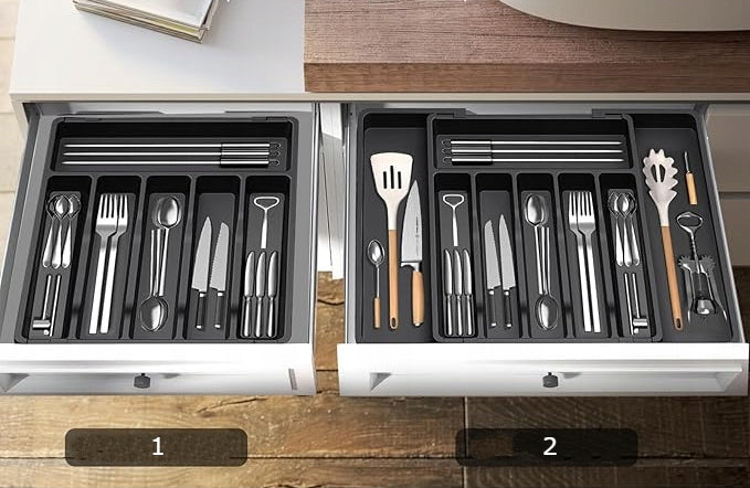 KITCHEN UTENSIL ORGANIZER KNIVES CUTLERY KITCHEN DRAWER INSERT Manufacturer code ORG-KUCH-BLK-LN