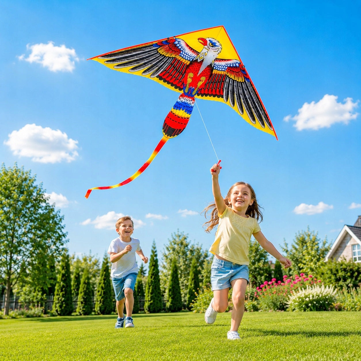 KITE LARGE STRONG COLORFUL FOR CHILDREN EAGLE 120CM Packaging status original