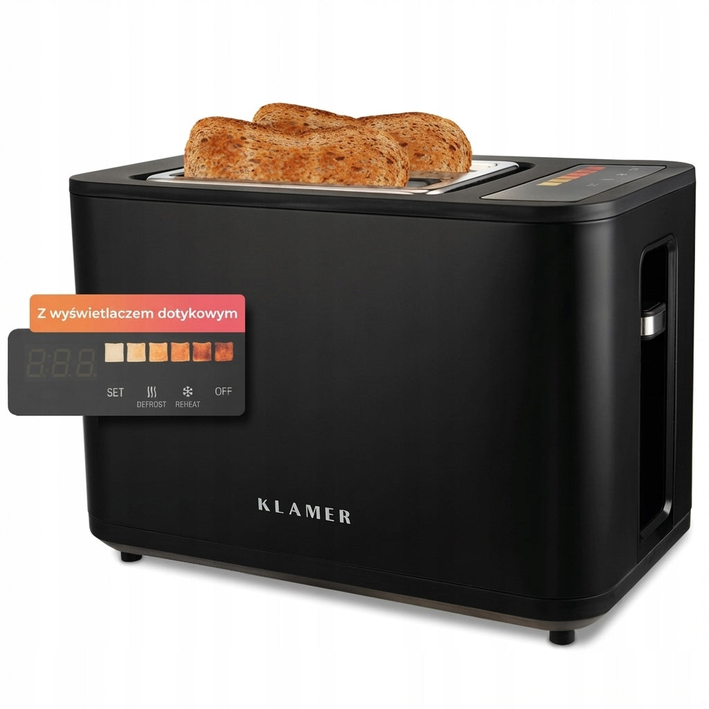 KLAMER toaster, toaster with bun cap, high quality toaster for 2 krom