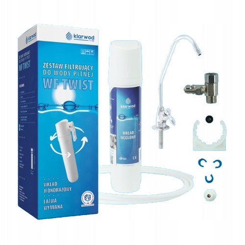 KLARWOD WF TWIST ACTIVATED CARBON WATER FILTER KIT + CHROME SPOUT