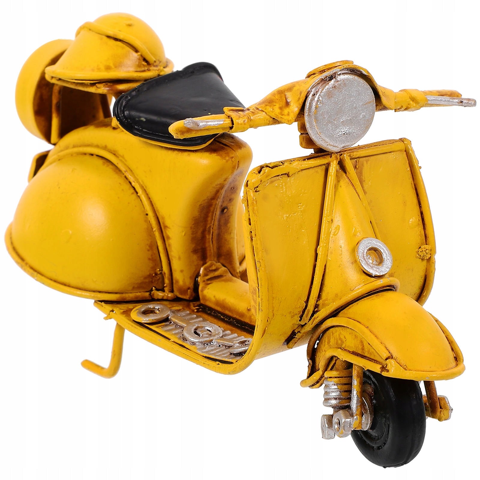 KLASYCZNY ŻÓŁTY MOTOCYKL Z METALU – DEKORACJA DO BIURA I DOMU