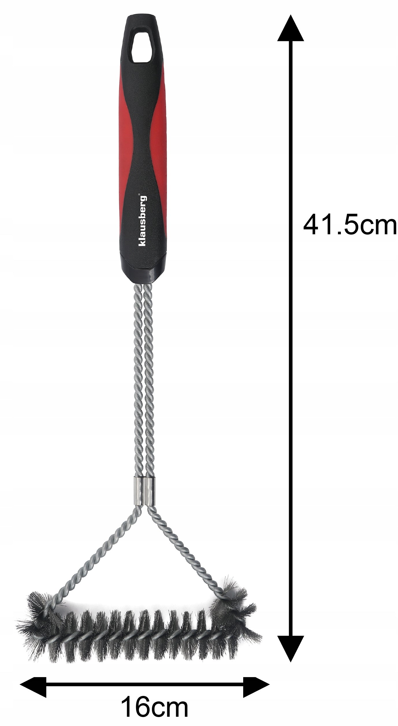 KLAUSBERG KB-7898 Grill Cleaning Brush Stainless Steel Strong Large Total length 41.5 cm