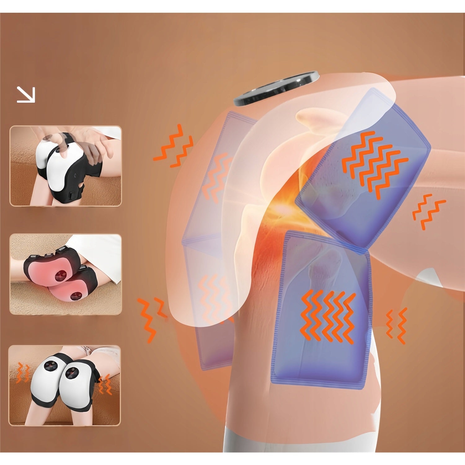 KNEE MASSAGER ELBOW SHOULDERS MULTIFUNCTIONAL HEAT THERAPY BLACK Medical device no