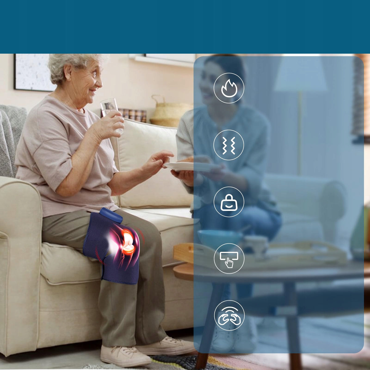 KNEE MASSAGER WITH HEATING AND VIBRATION WIRELESS FOR ARTHRITIS OF THE SECTION Manufacturer code RJTrgfs58