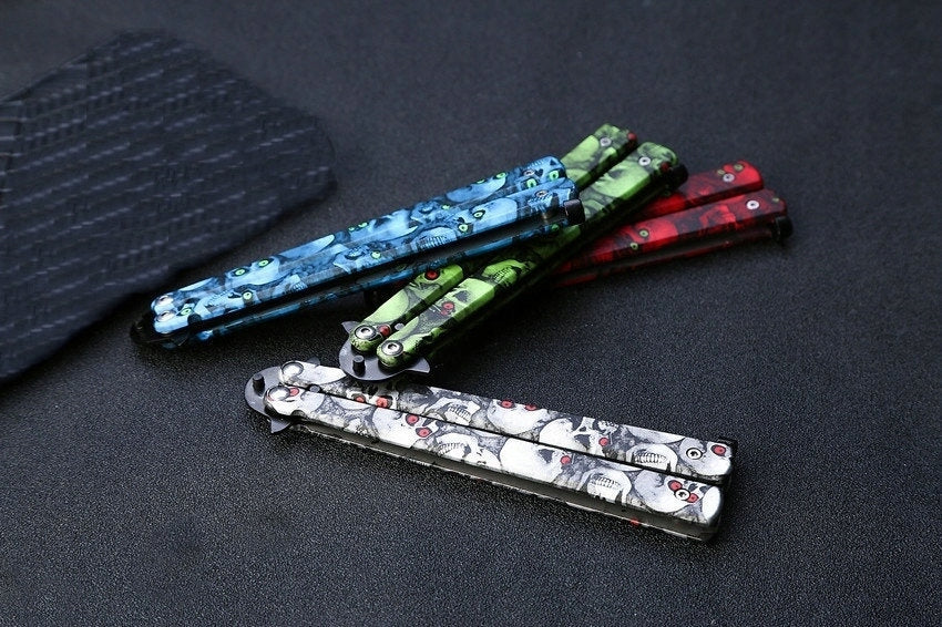 KNIFE BUTTERFLY TRAINING KNIFE BLUNT BUTTERFLY BLUE FOR TRAINING EXERCISES Brand Korbi