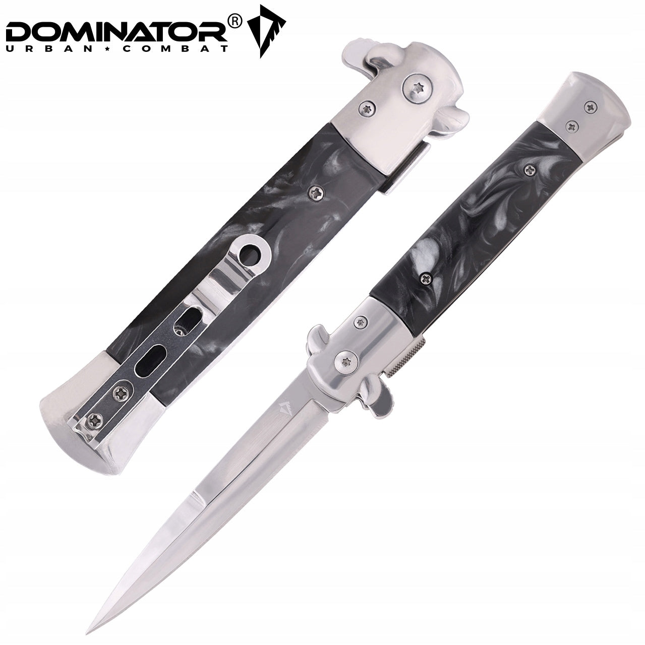 KNIFE FOLDING SPRING SICILIAN WITH CLIP MAFIA AUTOMATIC DAGGER POCKET KNIFE Manufacturer code 2-29-BP