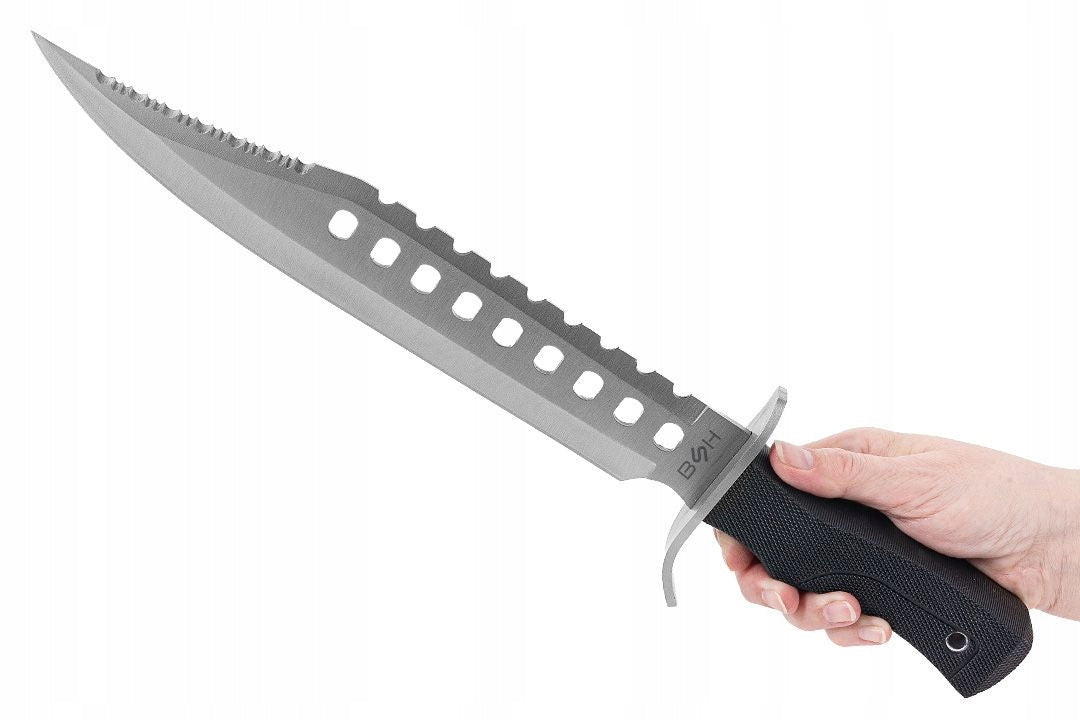 KNIFE | MACHETE BSH MILITARY RAMBO KNIFE WITH THICK HARDENED STEEL BLADE Brand BSH ADVENTURE