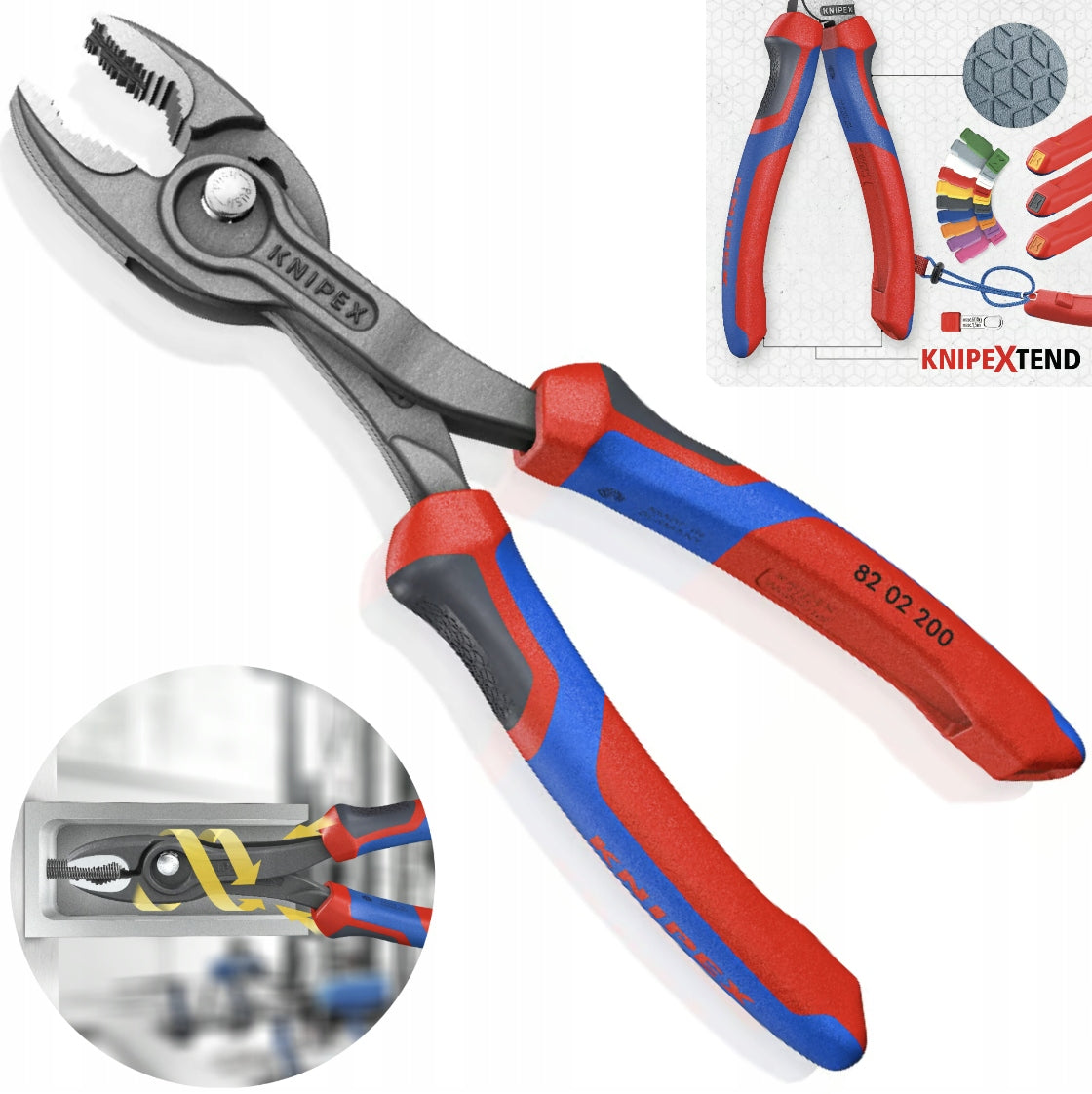 KNIPEX 82 02 200 TwinGrip front clamping pliers New model KNIPEXTEND Manufacturer code 82 02 200