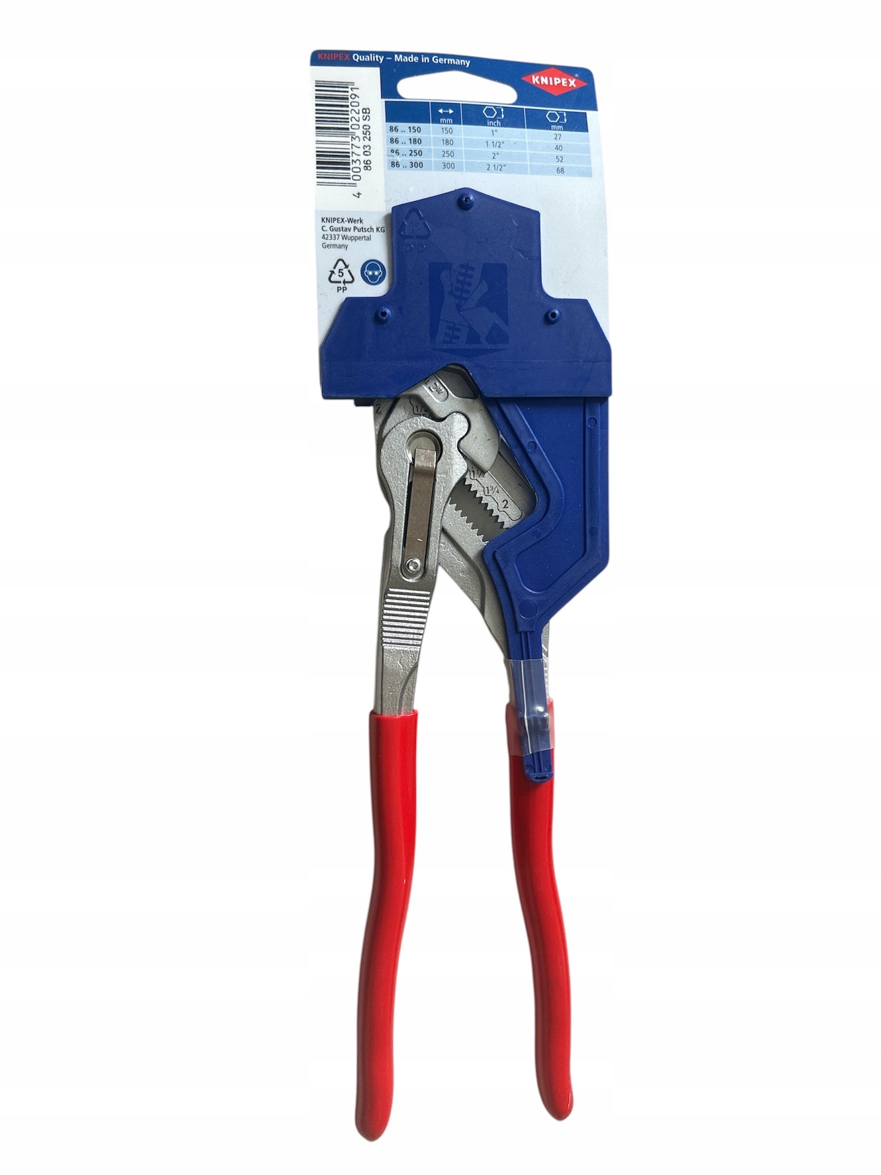 KNIPEX 86 03 250 PLIERS-KEY ADJUSTABLE Manufacturer code 86 03 250