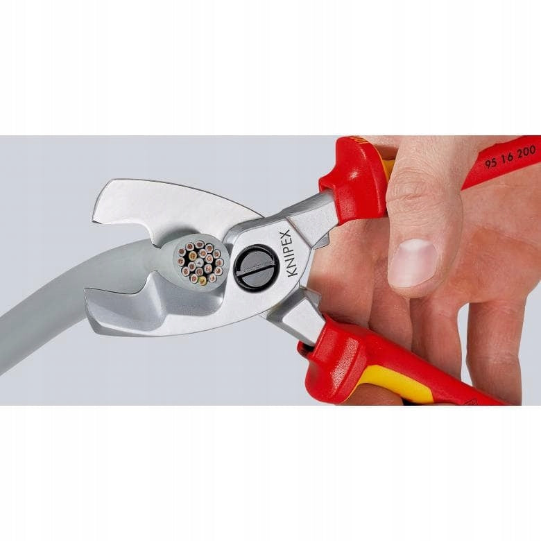 KNIPEX 95 16 200 Cu Al Double Blade Wire Cutting Shears, VDE Manufacturer code 95 16 200