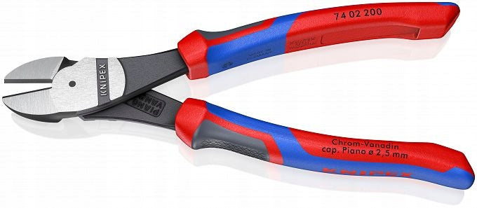 KNIPEX Side Cutting Pliers with increased gear ratio 64 HRC 74 02 200
