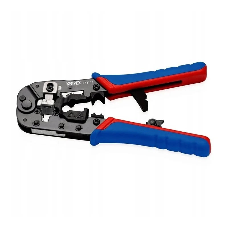 KNIPEX through crimping machine for RJ45 Western KNIPEX plugs Additional information hardened jaws