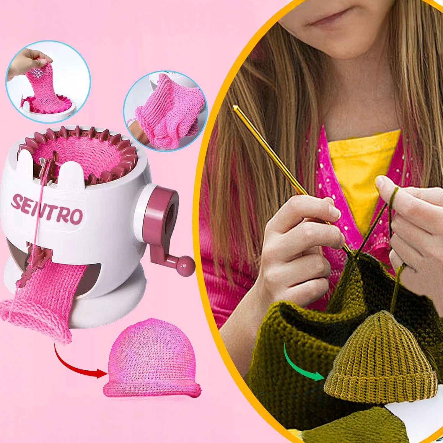 KNITTING MACHINE FOR KNITTING SPINDLE 22 NEEDLES SET DIY Number of stitches 22