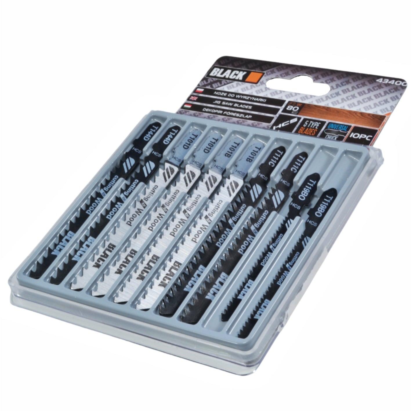 KNIVES JIGSAW BLADES TYPE BOSCH 10 PCS SET BLACK Brand Black