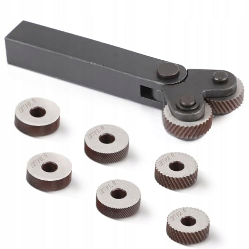 KNURLED WHEELS STEEL SET OF 7 PCS. 0 5 2MM FOR LATHE METALWORKER Brand no brand