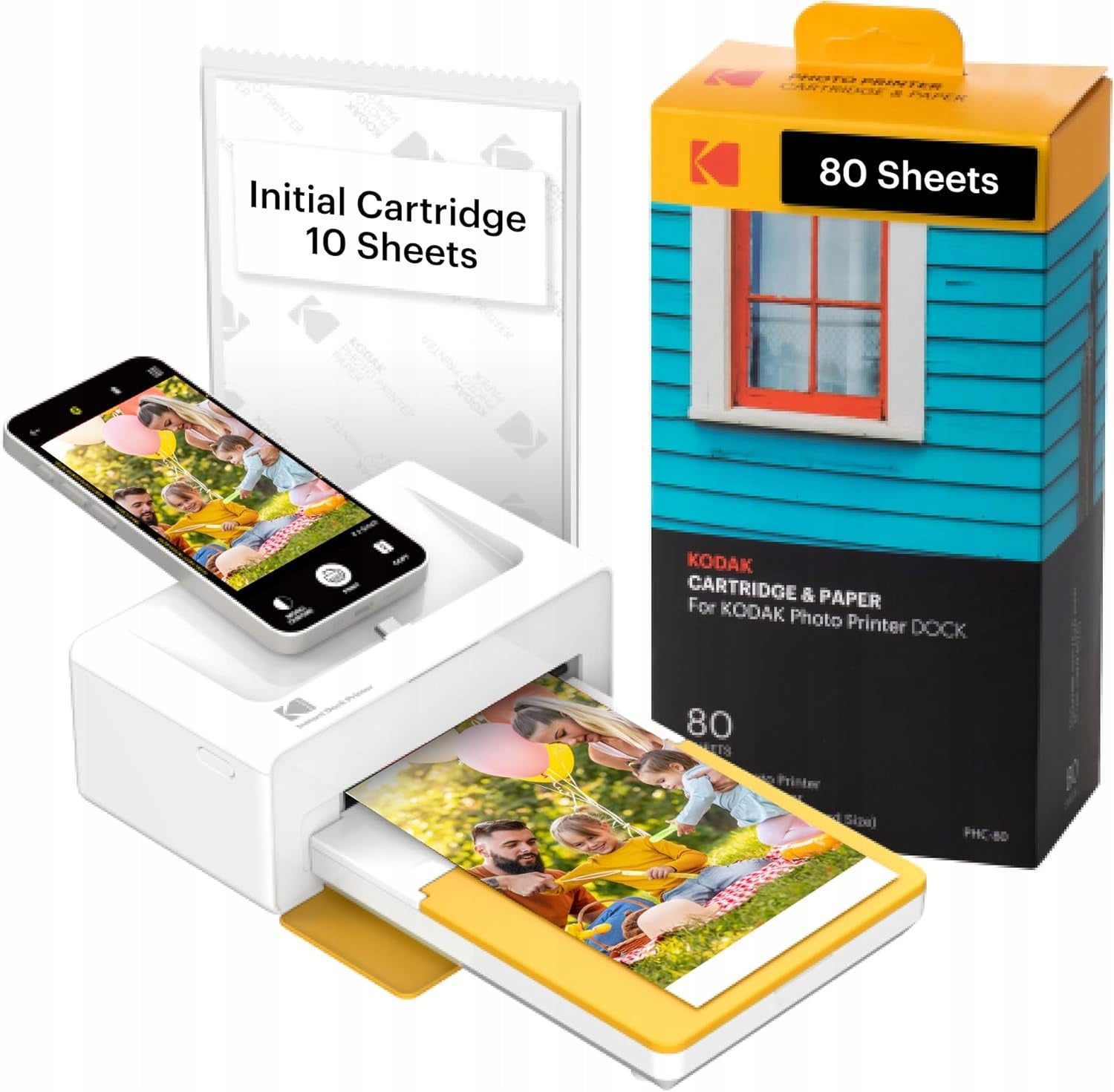 KODAK Dock Plus 4PASS mobile photo printer 10x15cm 90 sheets