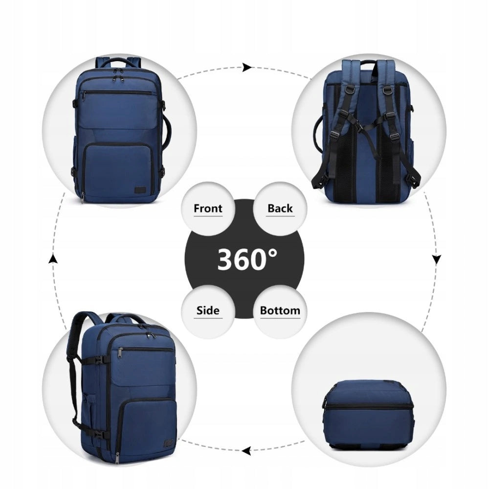 KONO cestovní batoh a taška v jednom EM2207 - Navy - 39L Color blue
