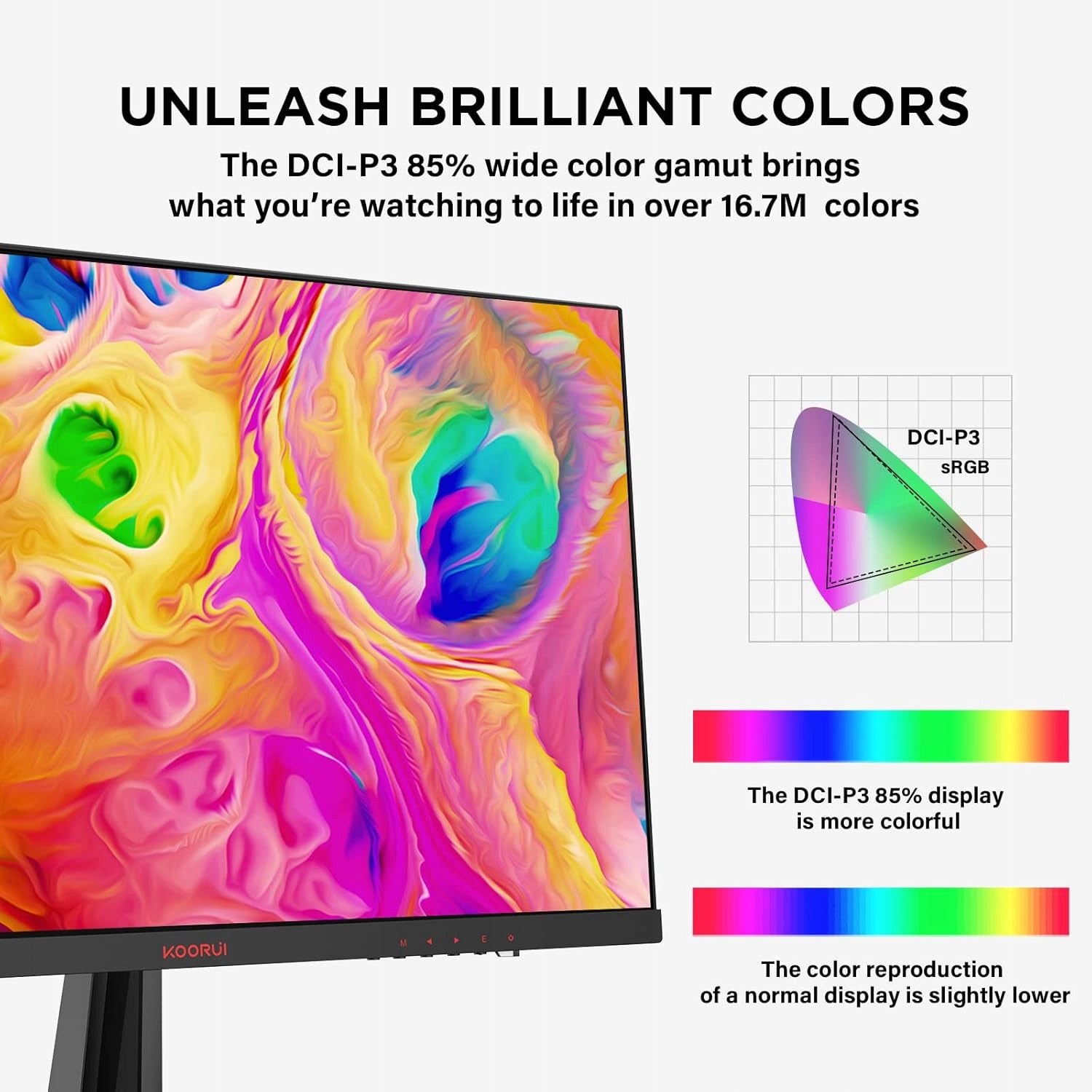 KOORUI 24" FHD 165Hz 1ms VA AdaptiveSync HDMI DP Gaming Monitor Brand Koorui
