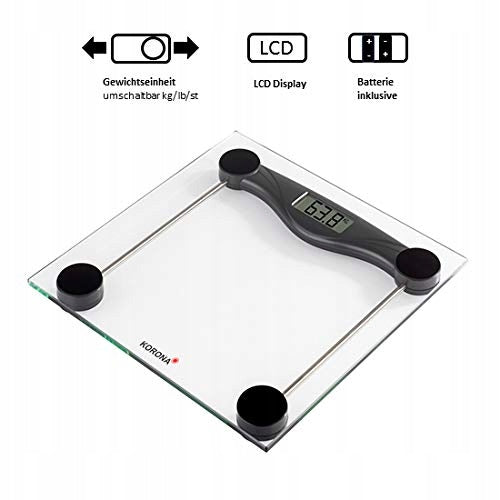 KORONA Bathroom scale OLIVIA 180kg LCD Display Black Brand Korona