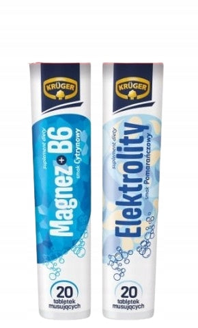 KRUGER Vital Power Magnesium Set B6 + Electrolytes 2 x 20 tablets Brand Krüger