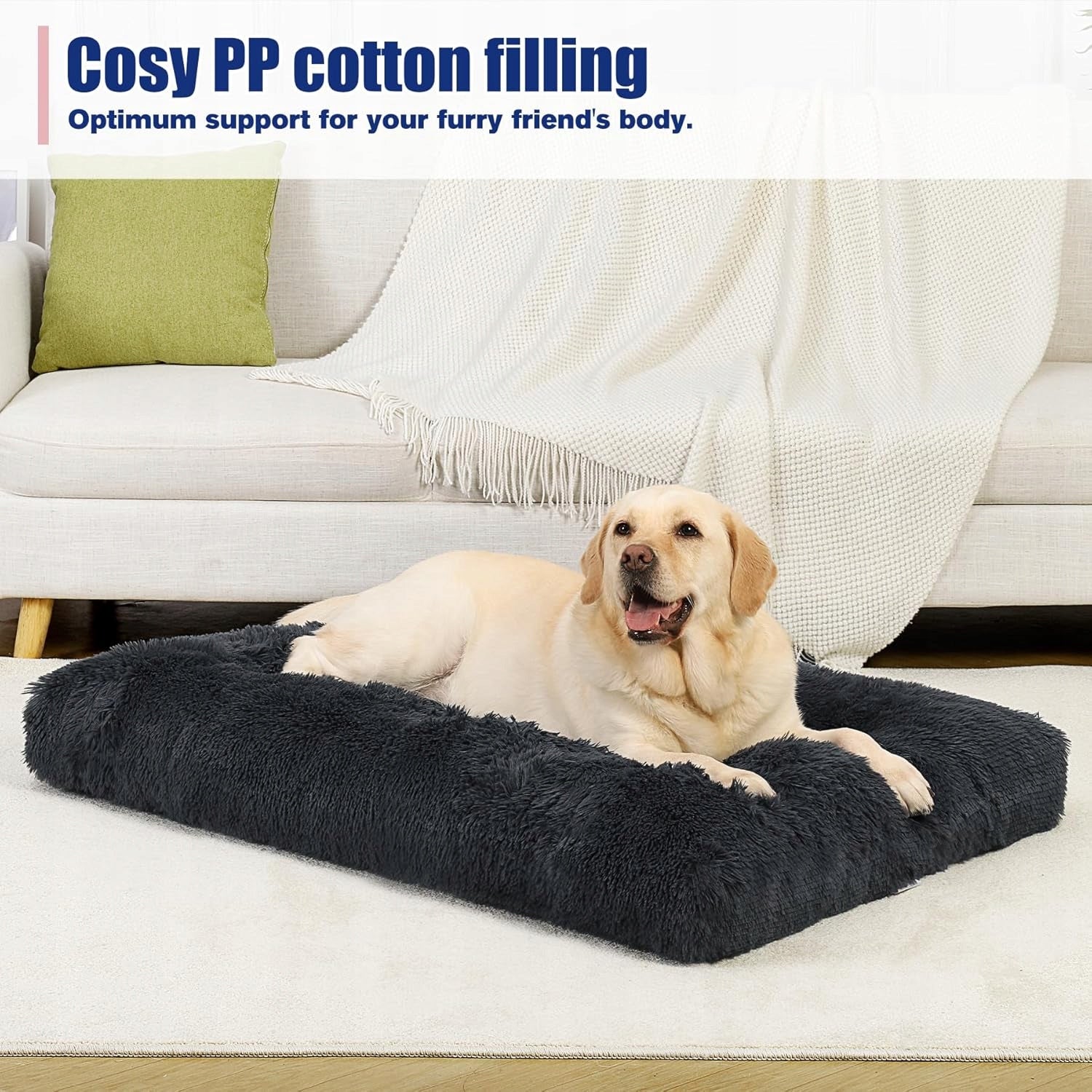 KSIIA Bed for large dogs, washable 105 x 70 cm Length 105 cm