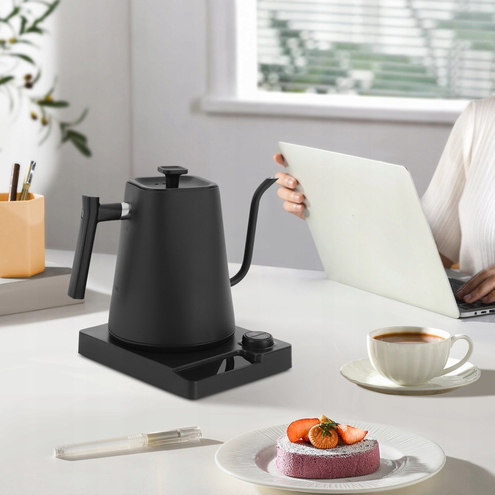 KT10pro ELECTRIC KETTLE WITH LED DISPLAY SCREEN, 1L 1200W BLACK , 40-100°C Capacity 1 l