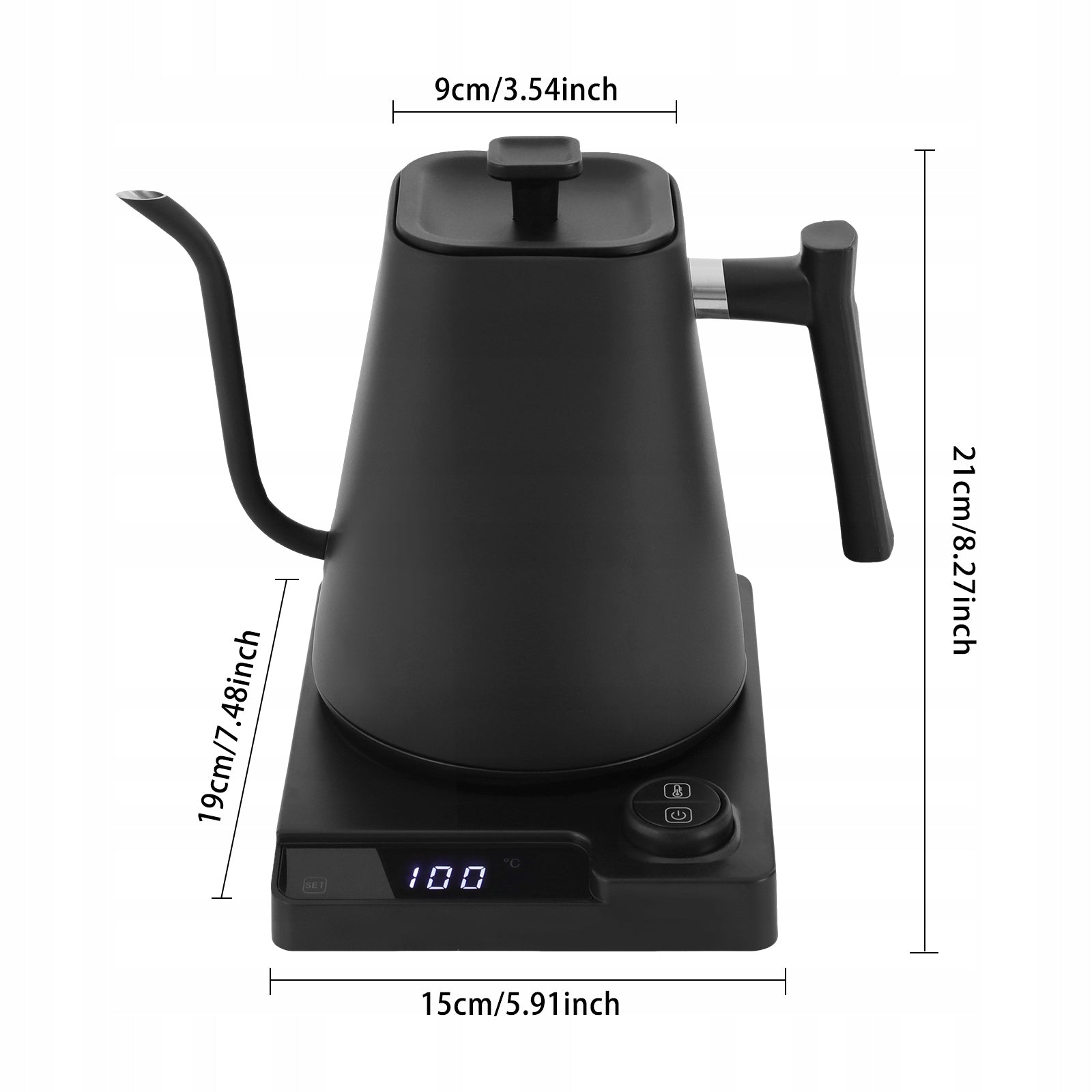 KT10pro ELECTRIC KETTLE WITH LED DISPLAY SCREEN, 1L 1200W BLACK , 40-100°C EAN (GTIN) 751591555034