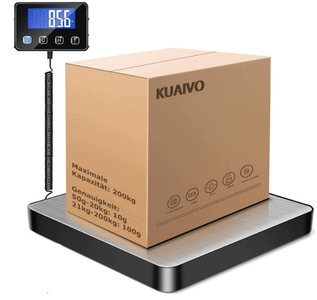 KUAIVO Parcel scale, very precise platform scale 200 kg/10 g