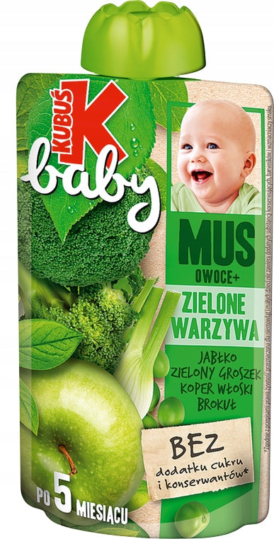 KUBUŚ Baby Mousse Green Vegetables 100g Healthy Delicious Dessert for Children Manufacturer code 5901067408387