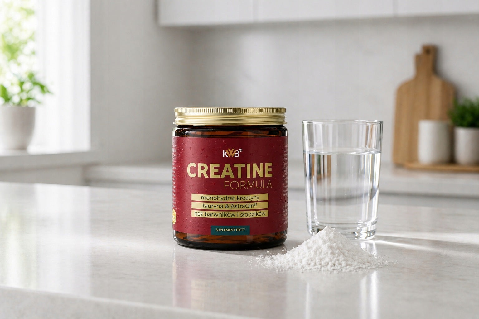 KWB Creatine Formula Creatine Monohydrate 225g with Taurine Without Sweeteners Packaging status original
