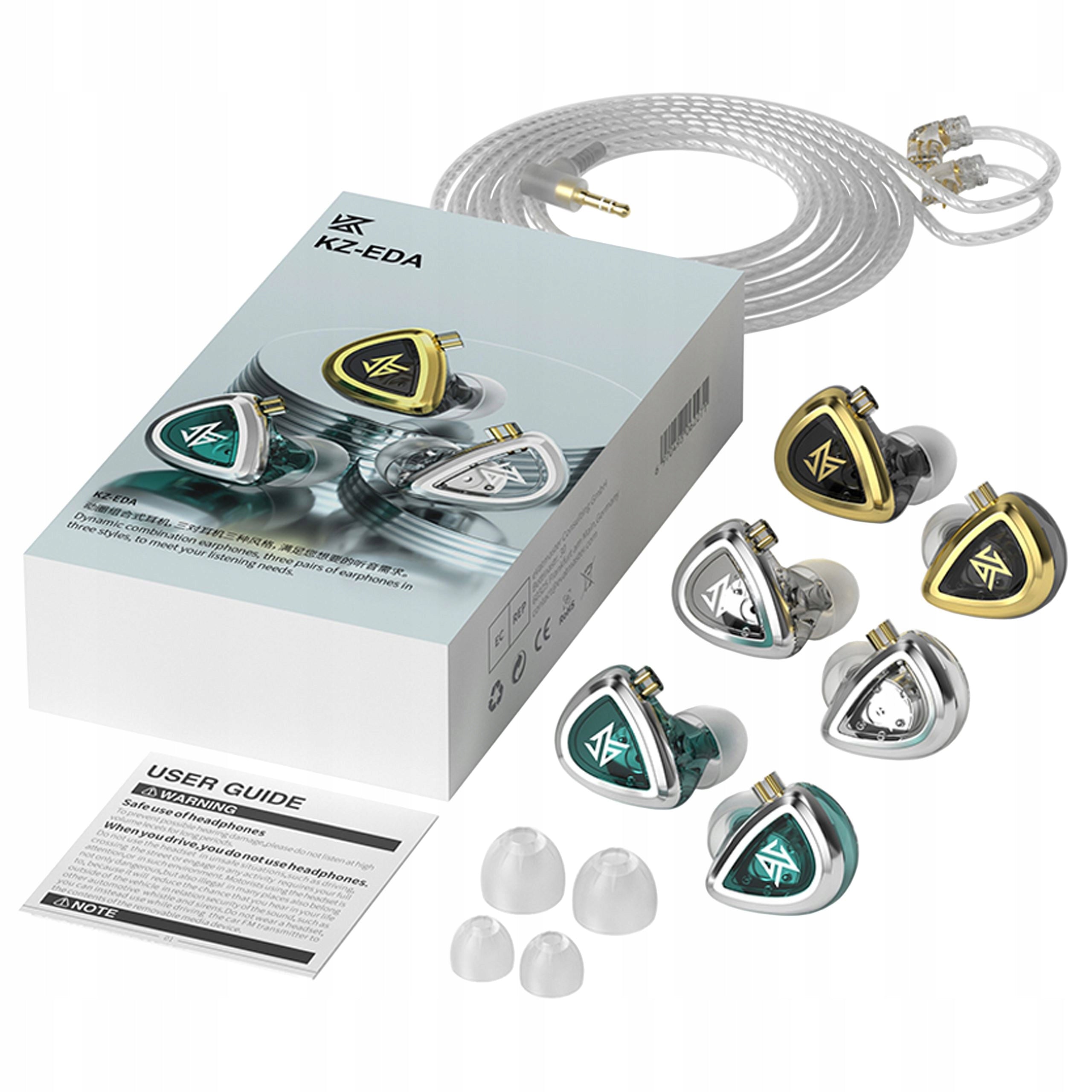 KZ EDA IN-EAR HEADPHONES SET OF 3 PAIRS MONITORS IEM CONNECTOR 2PIN