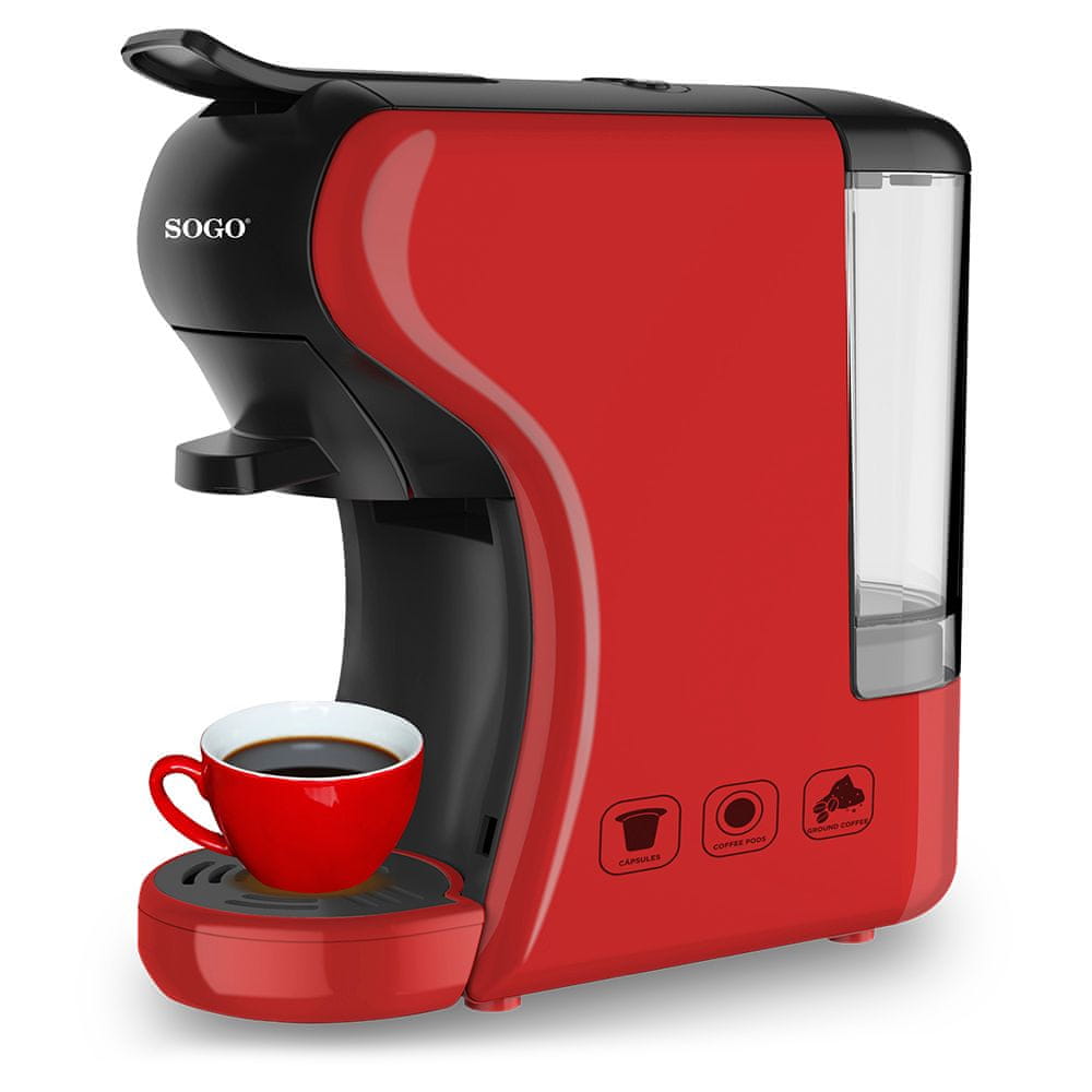 Kapslový kávovar Sogo SS-5675-VEL. 19 bar červený (červený) Brand Sogo