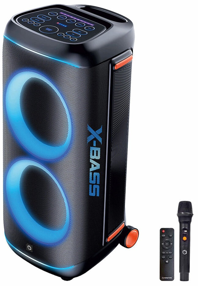 Karaoke Power Audio Manta NOVA speaker with powerbank microphone 400W X-Bass Manufacturer code Głośnik Bluetooth Karaoke 400W MASPK1002B400