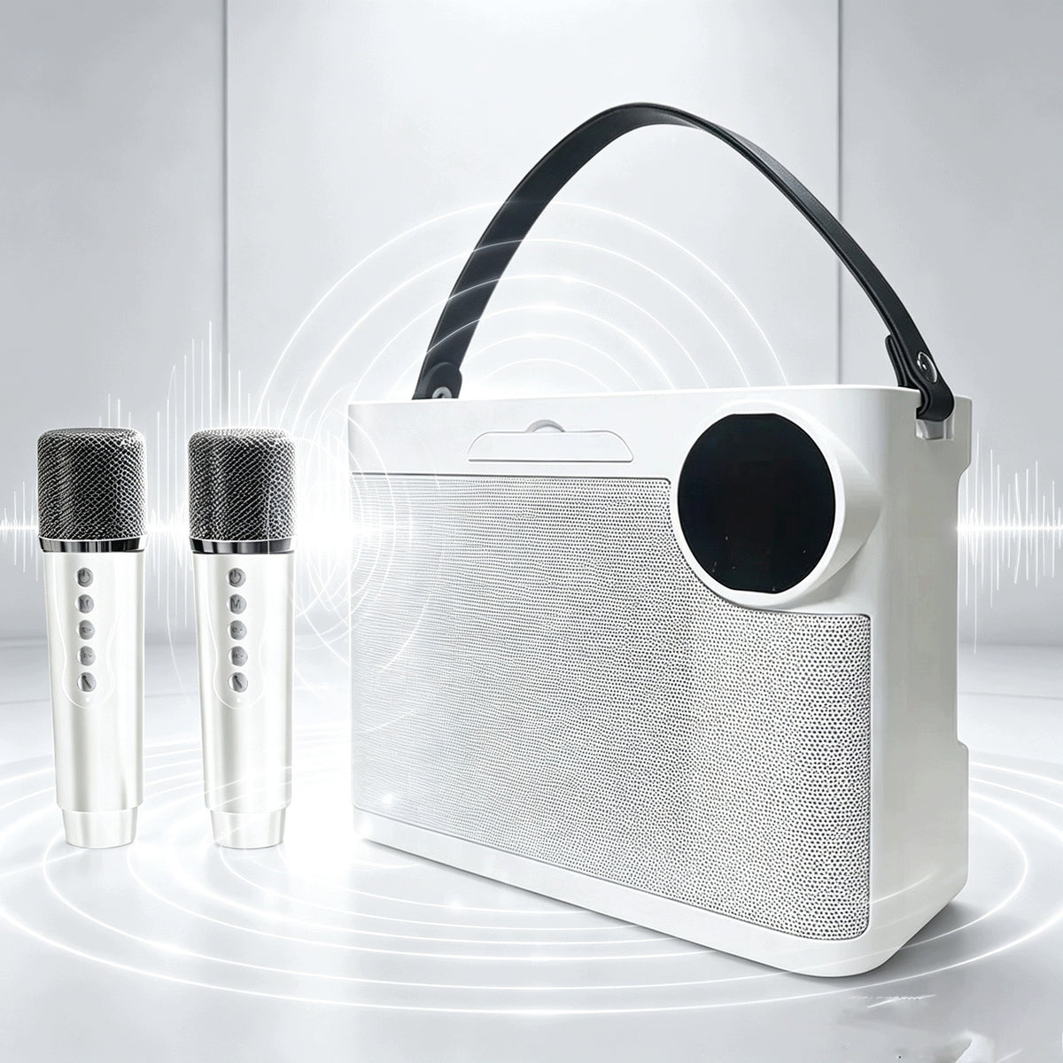 Karaoke Speaker with 2 Microphones and 5 LED Voice Effects - Great Gift Idea Packaging status original