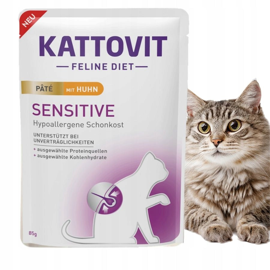 Kattovit Sensitive for Sensitive Cats Pate Chicken in Pate 85g
