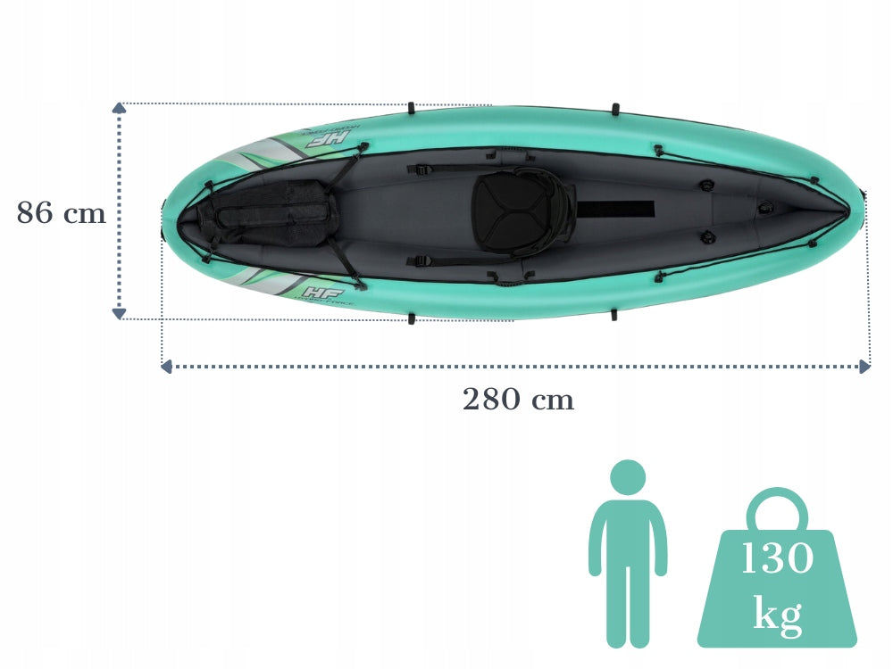 Kayak 1 person Ventura X1 Bestway 65118 Pump Paddle Bag Brand Bestway
