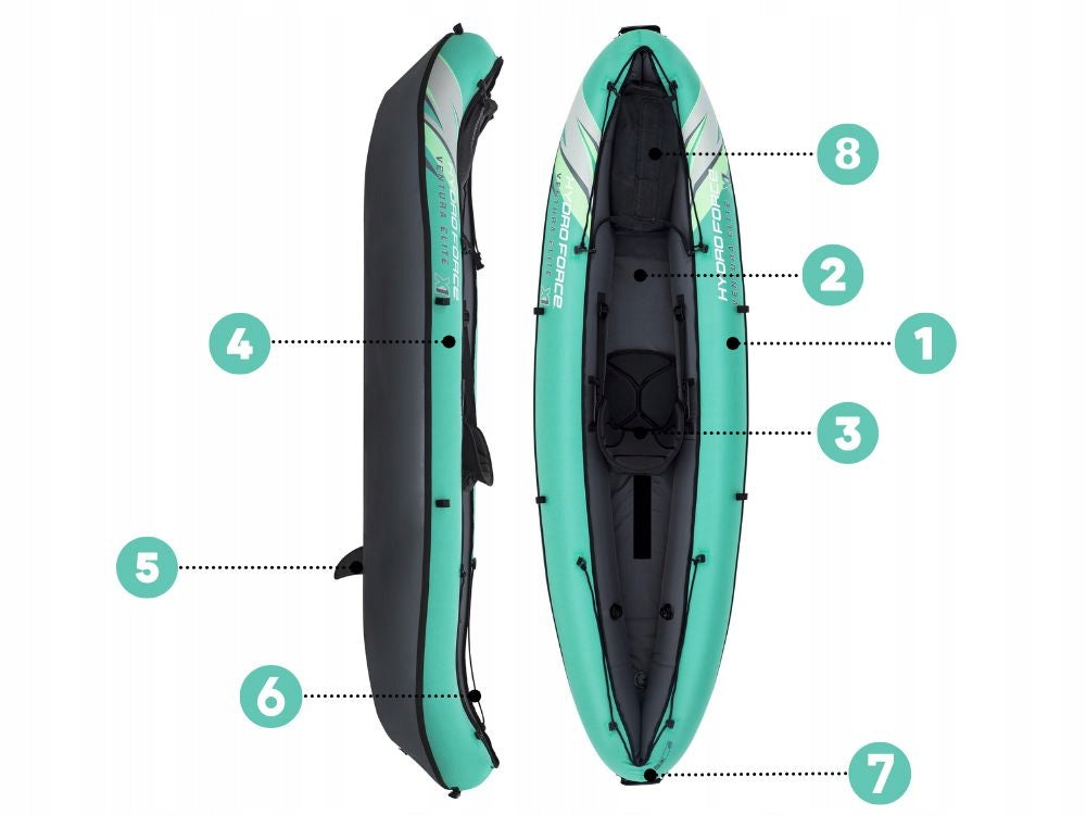 Kayak 1 person Ventura X1 Bestway 65118 Pump Paddle Bag EAN (GTIN) 6942138981384