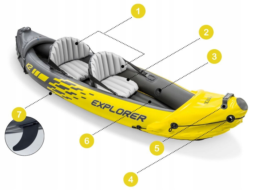 Kayak 2os. Explorer K2 Intex 68307 Pump Paddle Bag MODEL 2026 Brand Intex