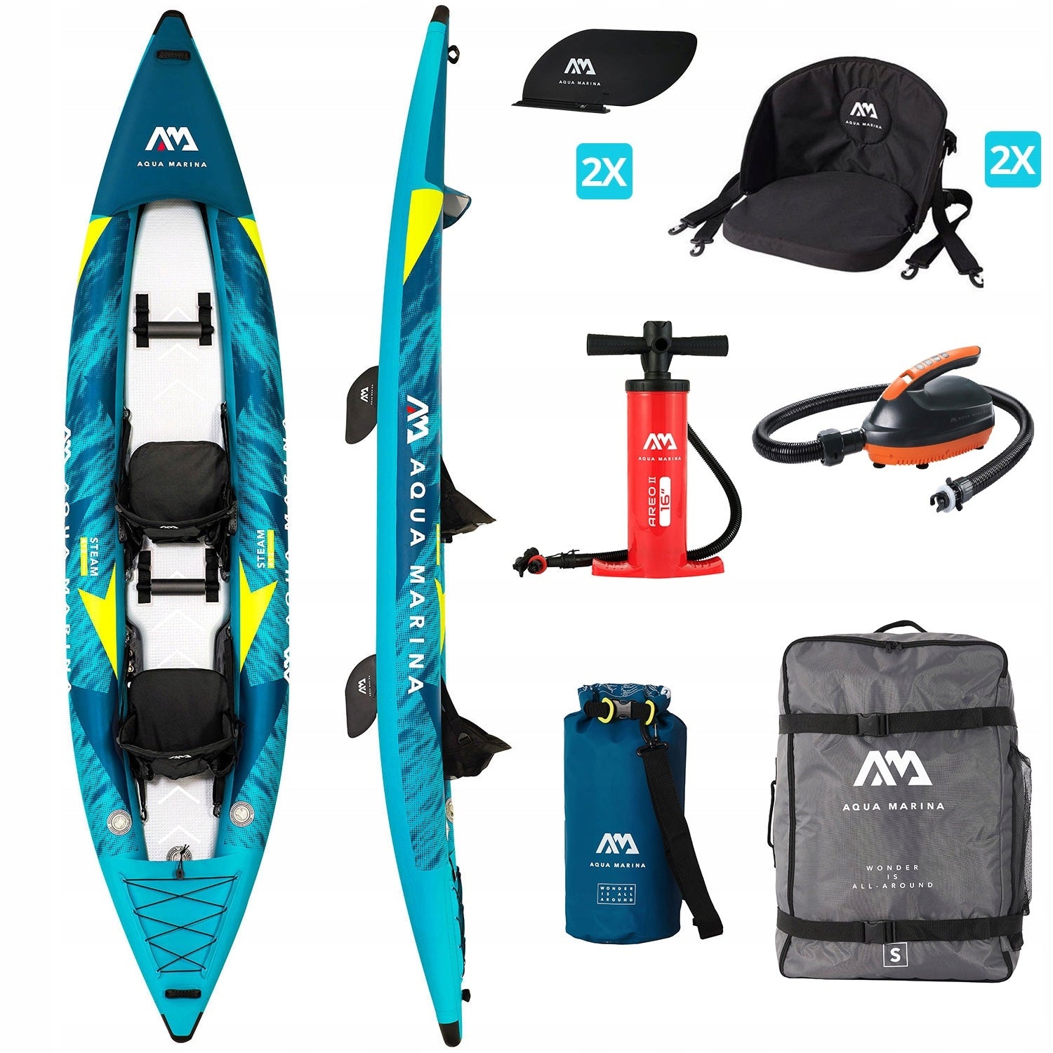 Kayak Aqua Marina STEAM ST-412 2022 2-seater + Electric pump EP-T16