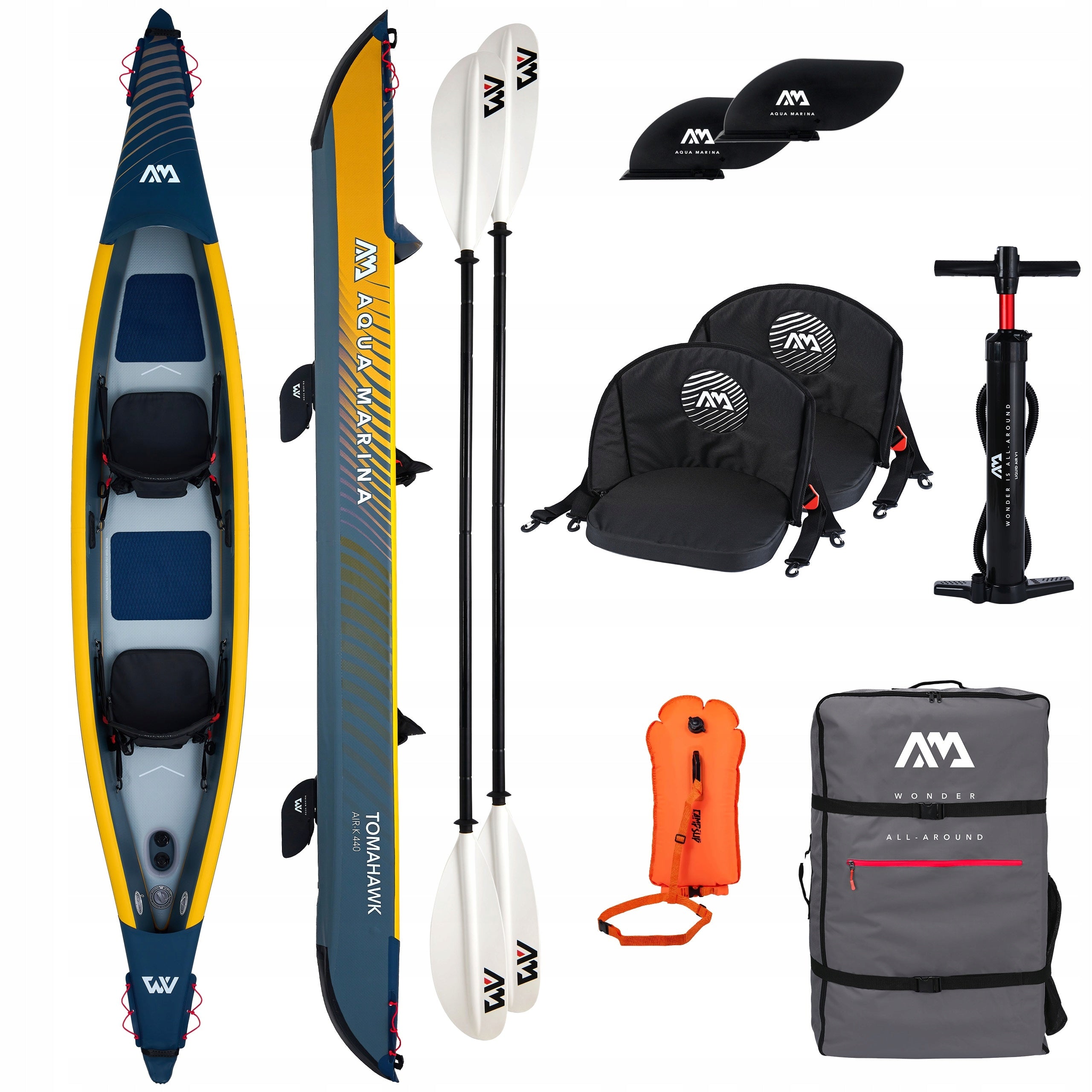 Kayak Aqua Marina Tomahawk Air-K440 + 2 paddles KP-1 + BOJka INFLATABLE