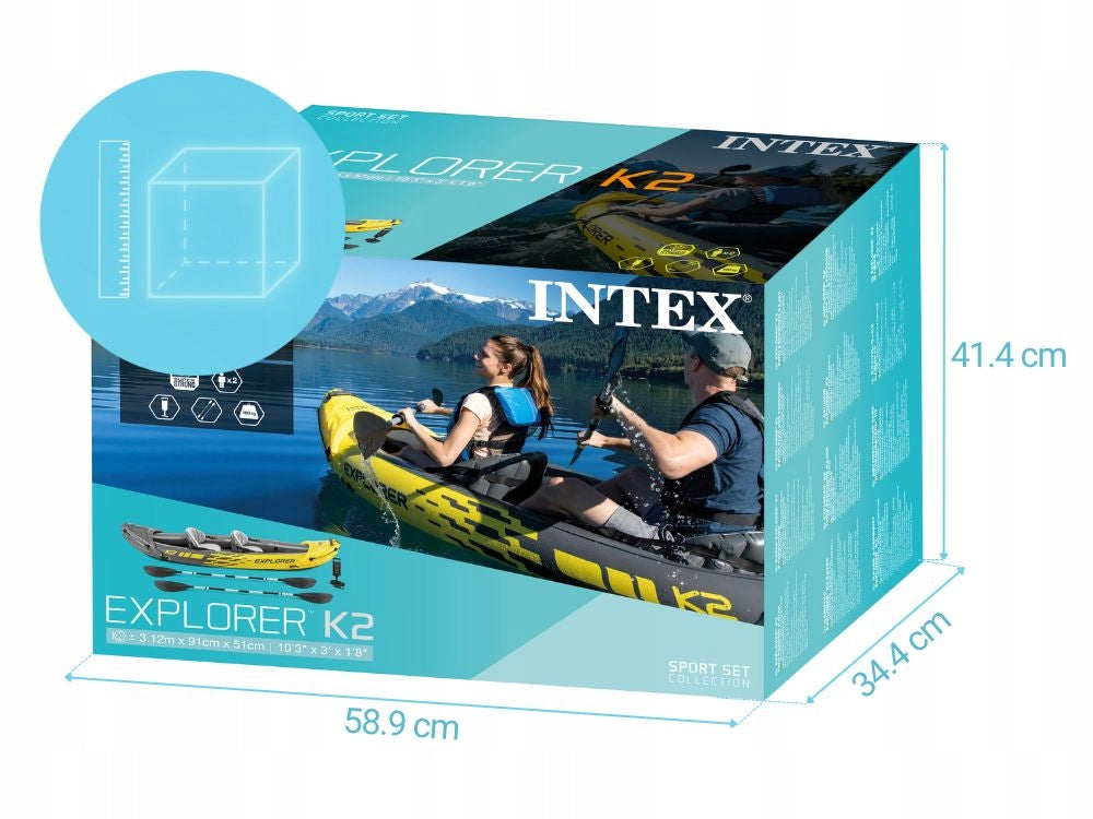 Kayak Explorer K2 2os. Intex Pump + Paddles + Bag 68307 MODEL 2026 Brand Intex