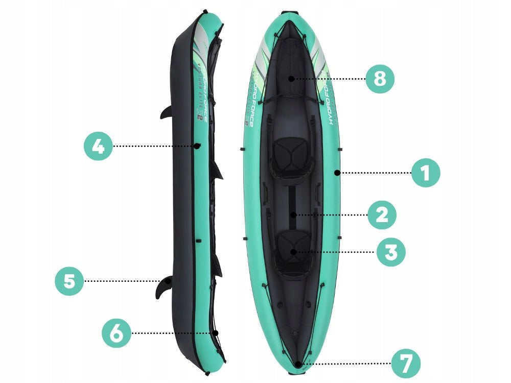 Kayak Inflatable 2 Person Ventura Bestway 65052 Pump Paddle Bag NEW 2025 Packaging status original