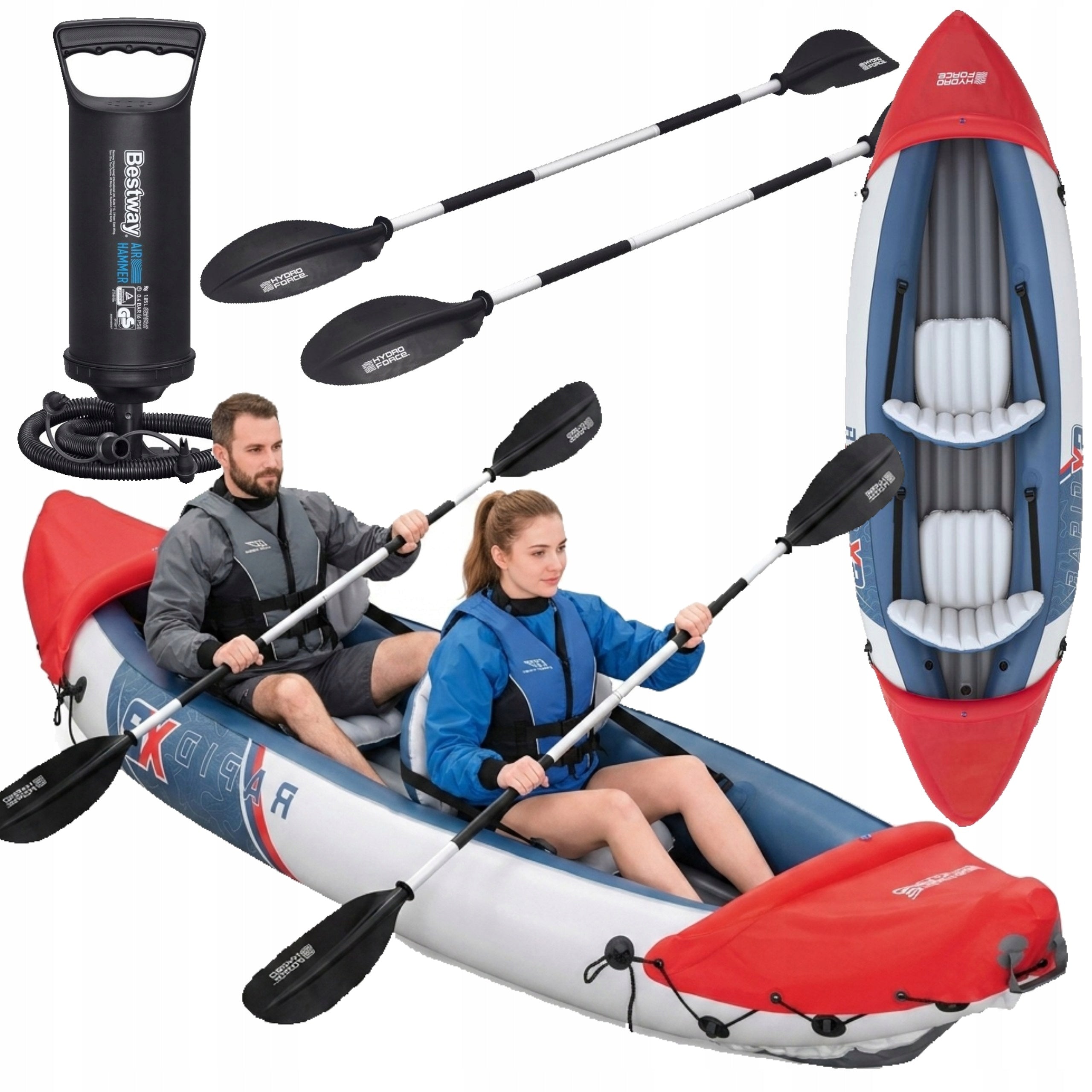 Kayak Inflatable Double Paddle Set Pump 321x88 cm Durable Vinyl